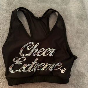Cheer Extreme Practice Wear, black Varsity sports bra, Size S